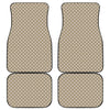 Beige And White Polka Dot Pattern Print Front and Back Car Floor Mats