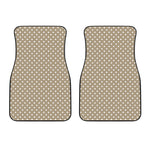 Beige And White Polka Dot Pattern Print Front Car Floor Mats