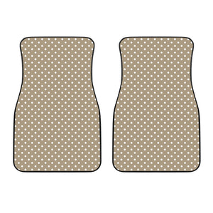 Beige And White Polka Dot Pattern Print Front Car Floor Mats