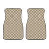 Beige And White Polka Dot Pattern Print Front Car Floor Mats