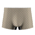 Beige And White Polka Dot Pattern Print Men's Boxer Briefs