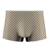 Beige And White Polka Dot Pattern Print Men's Boxer Briefs