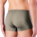 Beige And White Polka Dot Pattern Print Men's Boxer Briefs