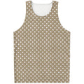 Beige And White Polka Dot Pattern Print Men's Tank Top