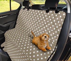 Beige And White Polka Dot Pattern Print Pet Car Back Seat Cover