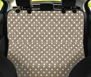 Beige And White Polka Dot Pattern Print Pet Car Back Seat Cover