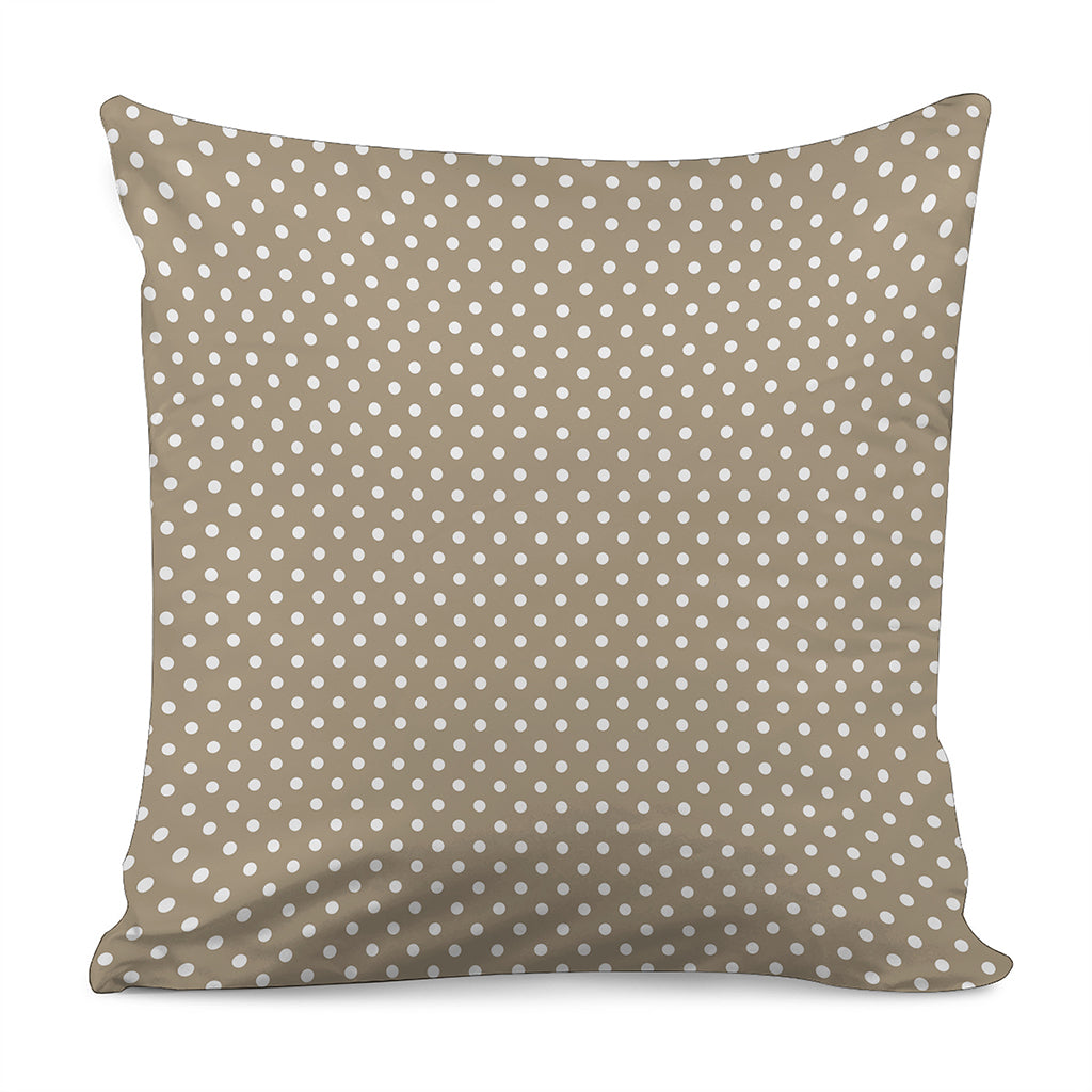 Beige And White Polka Dot Pattern Print Pillow Cover