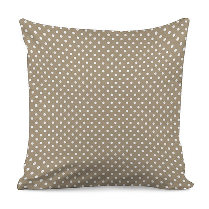 Beige And White Polka Dot Pattern Print Pillow Cover