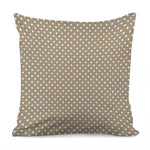 Beige And White Polka Dot Pattern Print Pillow Cover