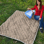 Beige And White Polka Dot Pattern Print Quilt