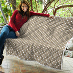 Beige And White Polka Dot Pattern Print Quilt