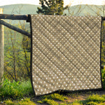 Beige And White Polka Dot Pattern Print Quilt