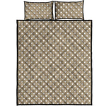 Beige And White Polka Dot Pattern Print Quilt Bed Set