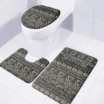 Beige Aztec Pattern Print 3 Piece Bath Mat Set
