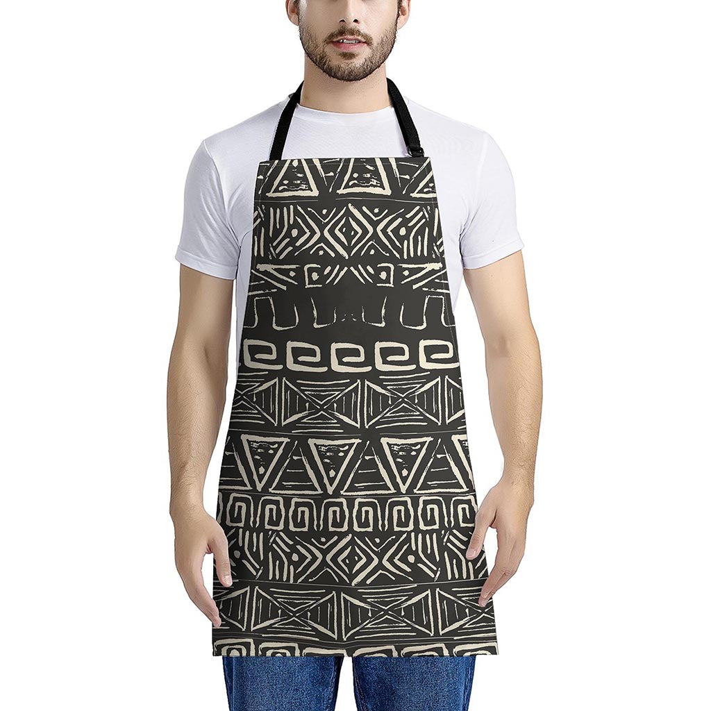 Beige Aztec Pattern Print Apron