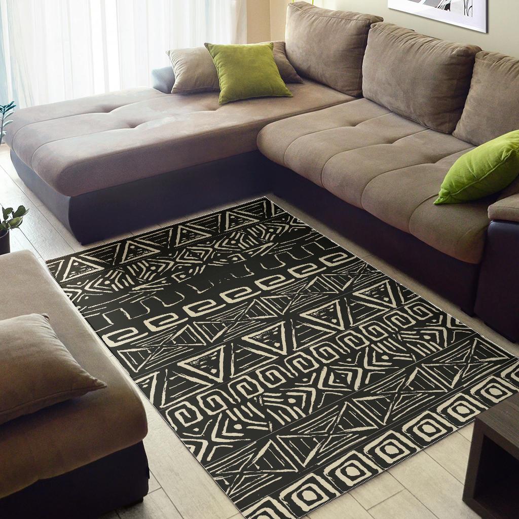 Beige Aztec Pattern Print Area Rug GearFrost