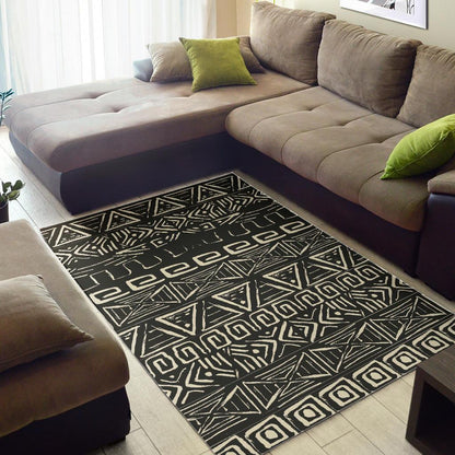 Beige Aztec Pattern Print Area Rug GearFrost