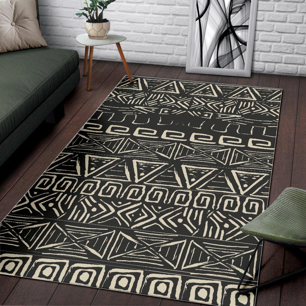 Beige Aztec Pattern Print Area Rug GearFrost
