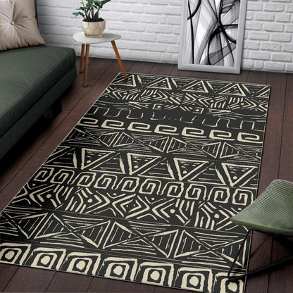 Beige Aztec Pattern Print Area Rug GearFrost