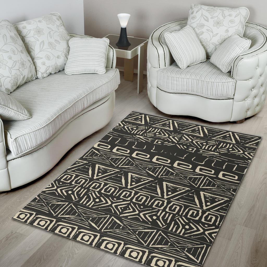 Beige Aztec Pattern Print Area Rug GearFrost