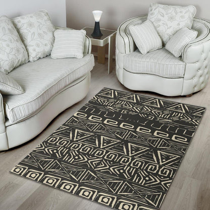 Beige Aztec Pattern Print Area Rug GearFrost