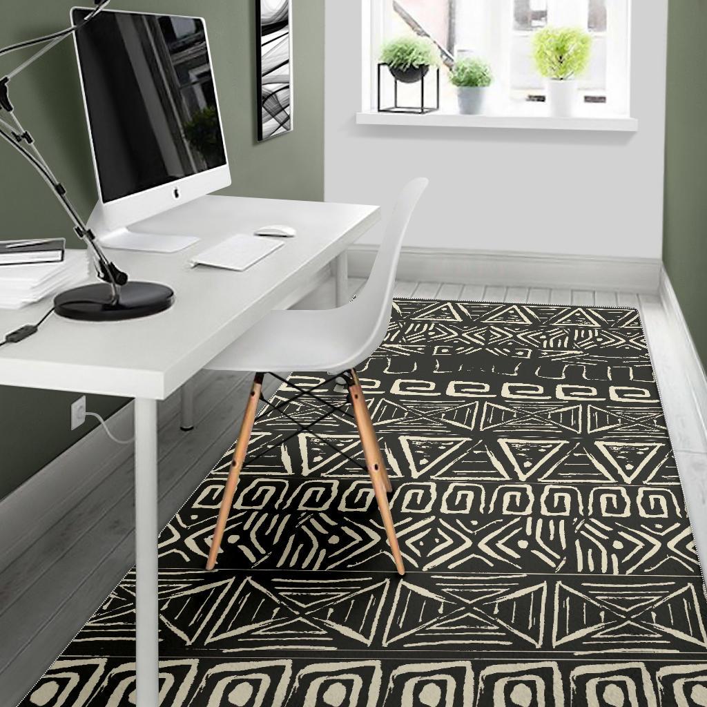 Beige Aztec Pattern Print Area Rug GearFrost