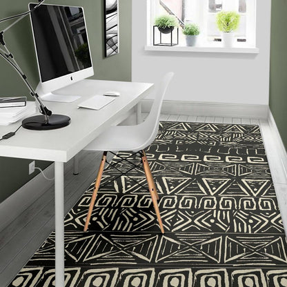 Beige Aztec Pattern Print Area Rug GearFrost