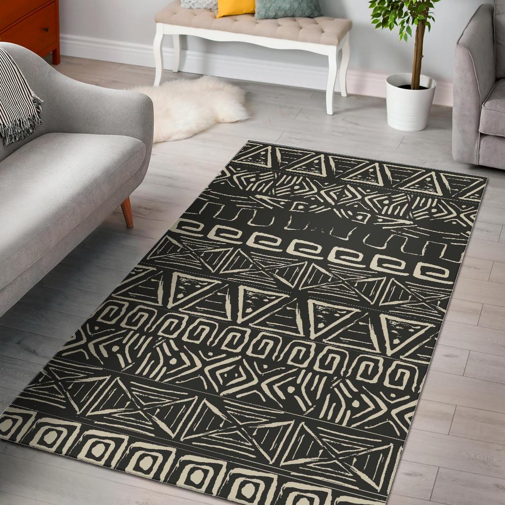 Beige Aztec Pattern Print Area Rug GearFrost