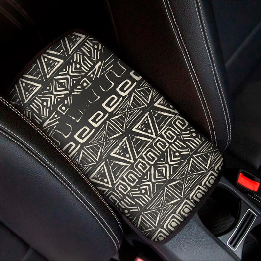 Beige Aztec Pattern Print Car Center Console Cover