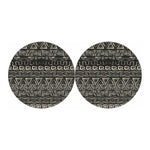Beige Aztec Pattern Print Car Coasters