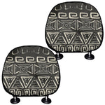 Beige Aztec Pattern Print Car Headrest Covers