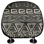 Beige Aztec Pattern Print Car Headrest Covers