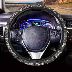 Beige Aztec Pattern Print Car Steering Wheel Cover