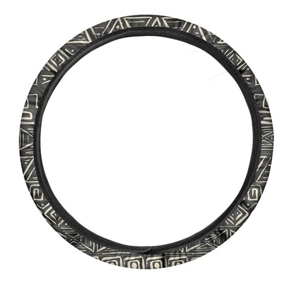 Beige Aztec Pattern Print Car Steering Wheel Cover