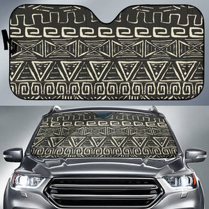 Beige Aztec Pattern Print Car Sun Shade GearFrost