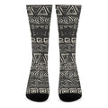 Beige Aztec Pattern Print Crew Socks