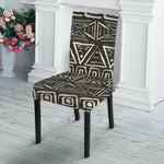 Beige Aztec Pattern Print Dining Chair Slipcover