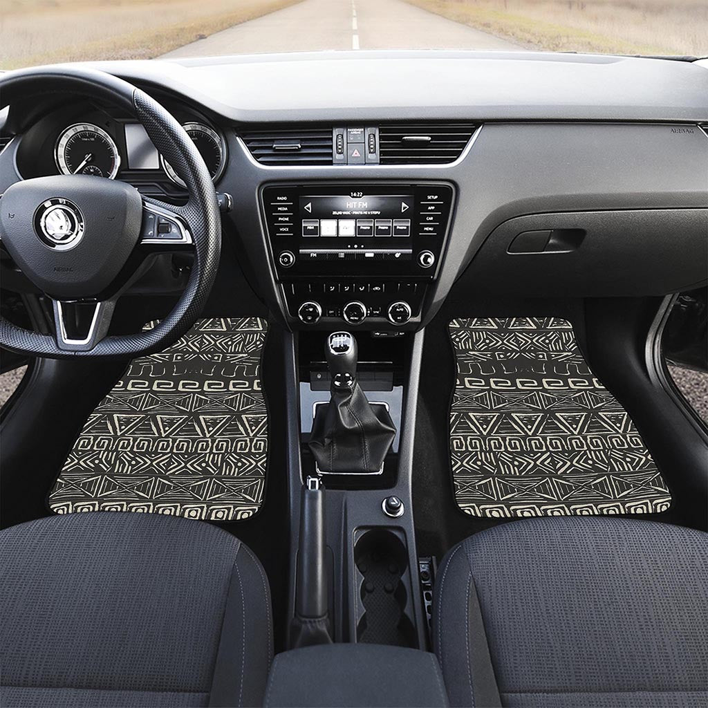Beige Aztec Pattern Print Front Car Floor Mats