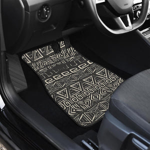 Beige Aztec Pattern Print Front Car Floor Mats