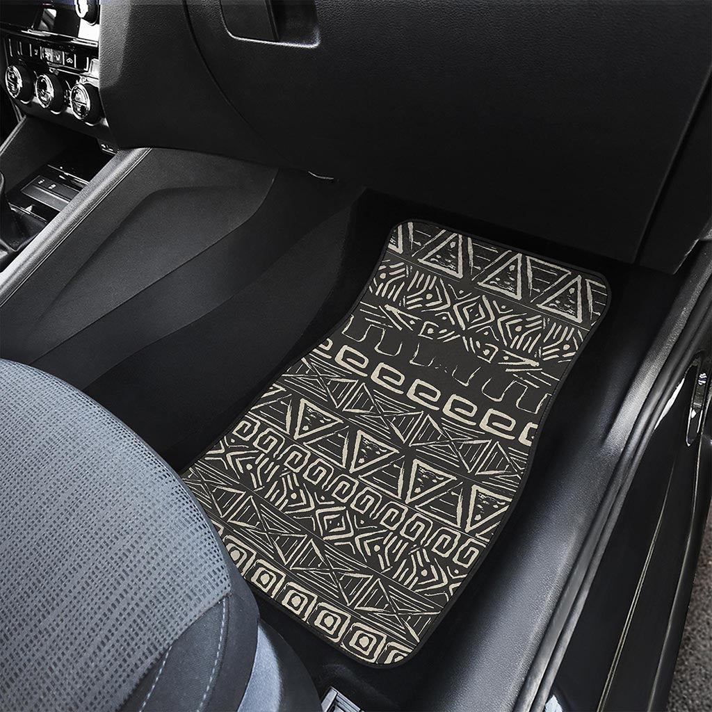 Beige Aztec Pattern Print Front Car Floor Mats