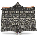 Beige Aztec Pattern Print Hooded Blanket