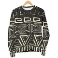 Beige Aztec Pattern Print Men's Crewneck Sweatshirt