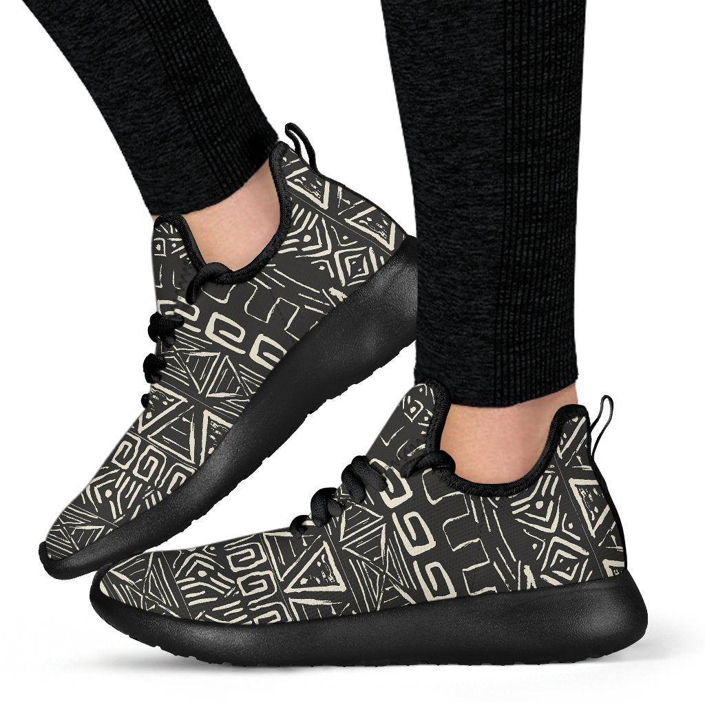 Beige Aztec Pattern Print Mesh Knit Shoes GearFrost