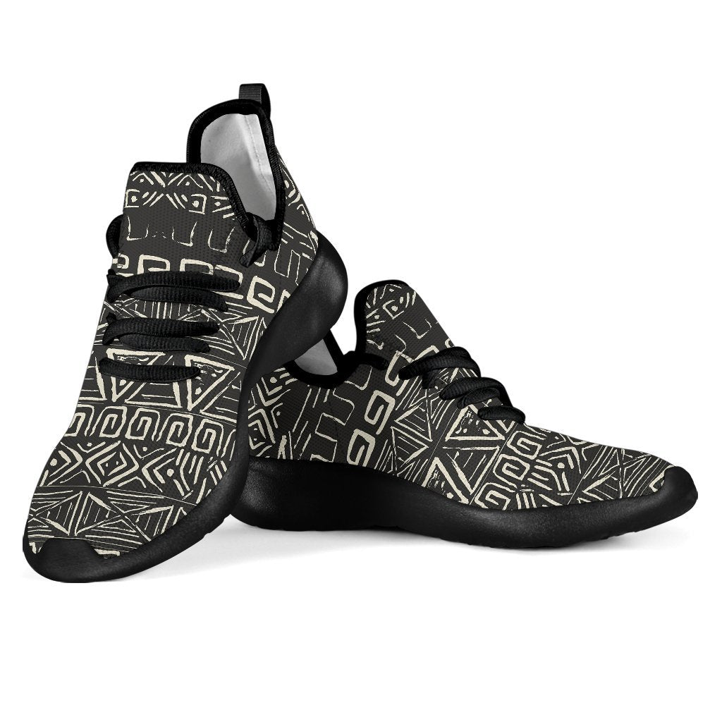 Beige Aztec Pattern Print Mesh Knit Shoes GearFrost