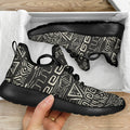 Beige Aztec Pattern Print Mesh Knit Shoes