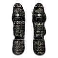 Beige Aztec Pattern Print Muay Thai Shin Guards