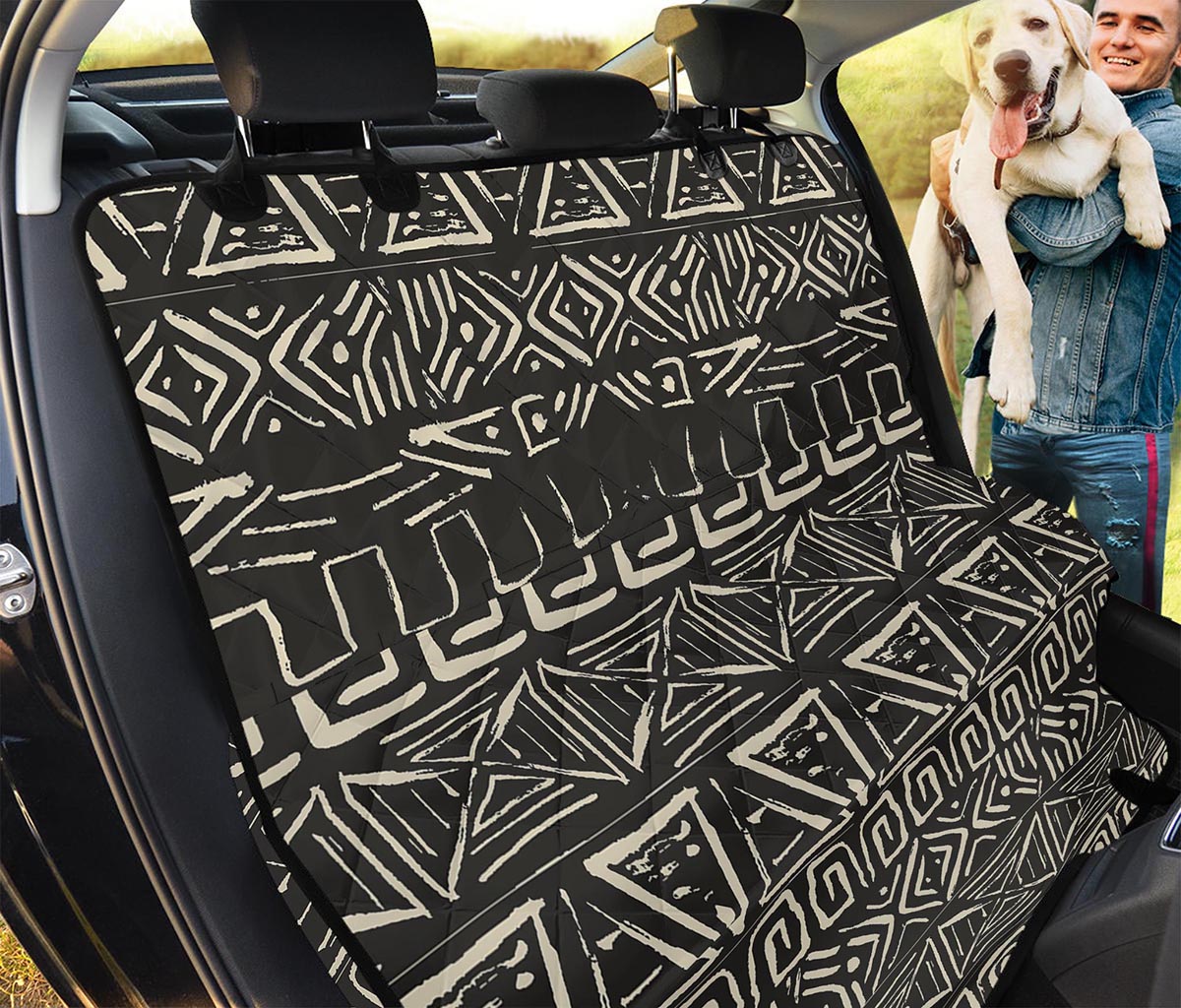 Beige Aztec Pattern Print Pet Car Back Seat Cover