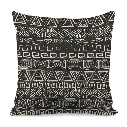 Beige Aztec Pattern Print Pillow Cover