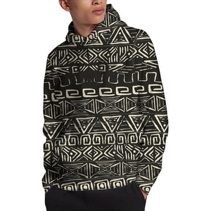 Beige Aztec Pattern Print Pullover Hoodie