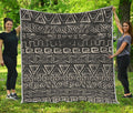 Beige Aztec Pattern Print Quilt